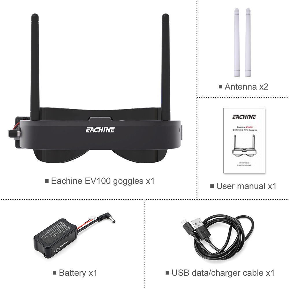 Eachine EV100 720*540 5.8G 72C - Fpv Drone Goggles incelemesi ve fiyatı
