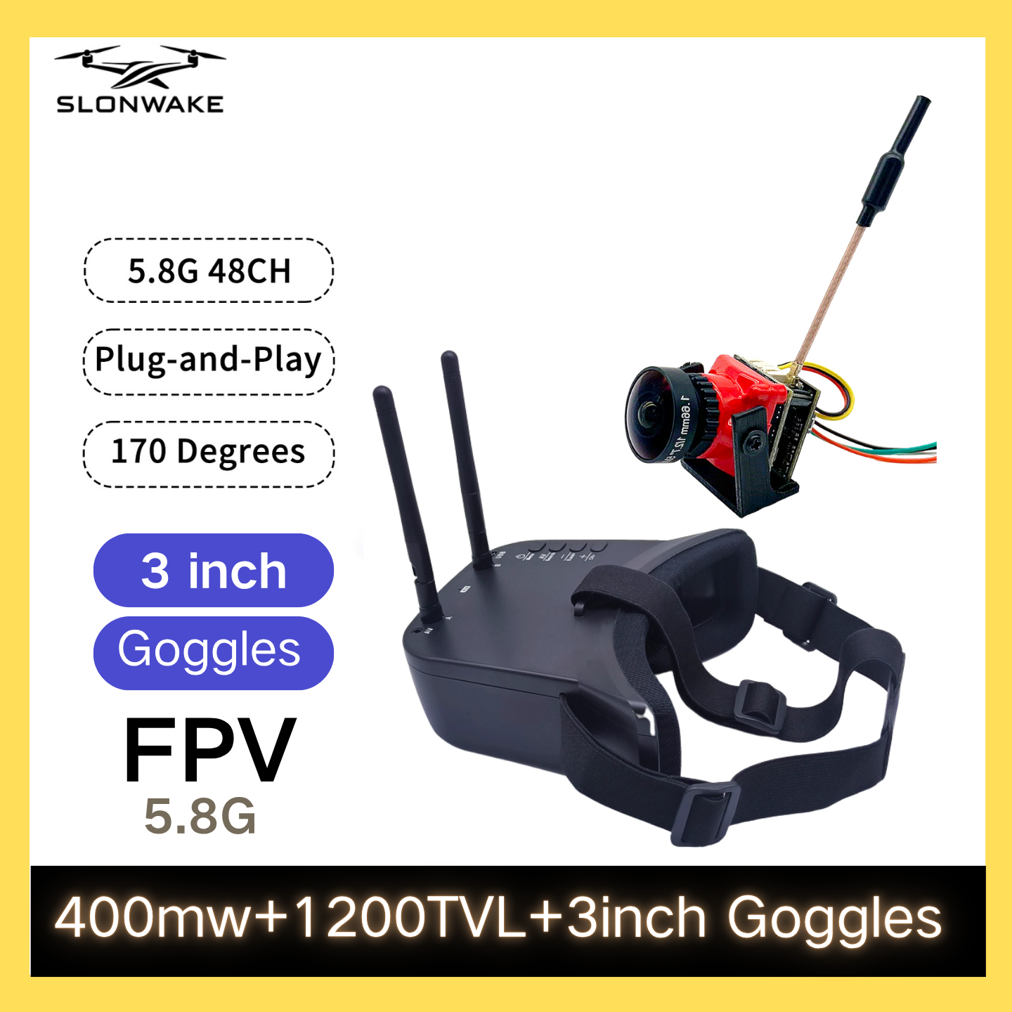 SLONWAKE 5.8G 48CH FPV 400mw V - Fpv Drone Frame incelemesi ve fiyatı