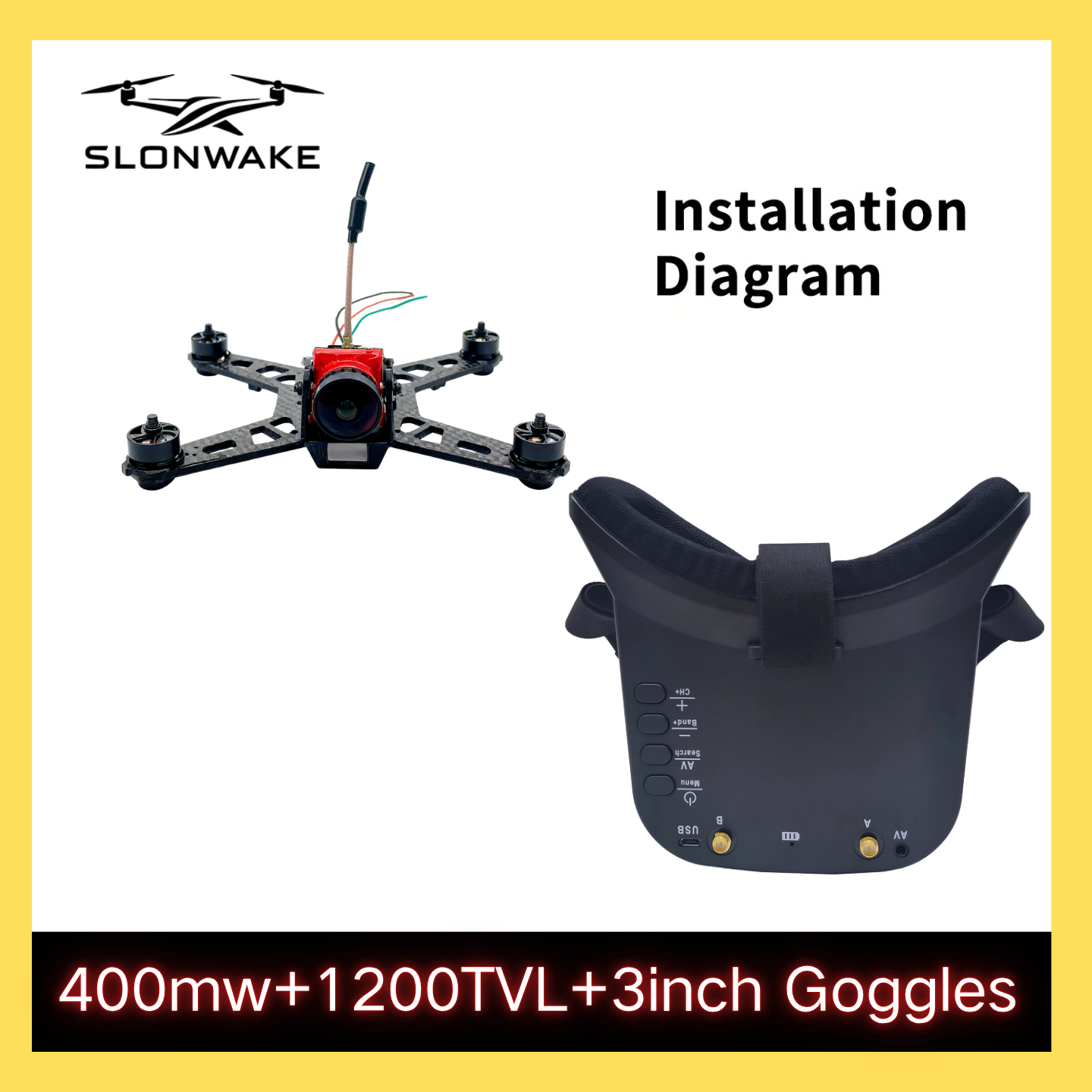 SLONWAKE 5.8G 48CH FPV 400mw V - Fpv Drone Frame incelemesi ve fiyatı